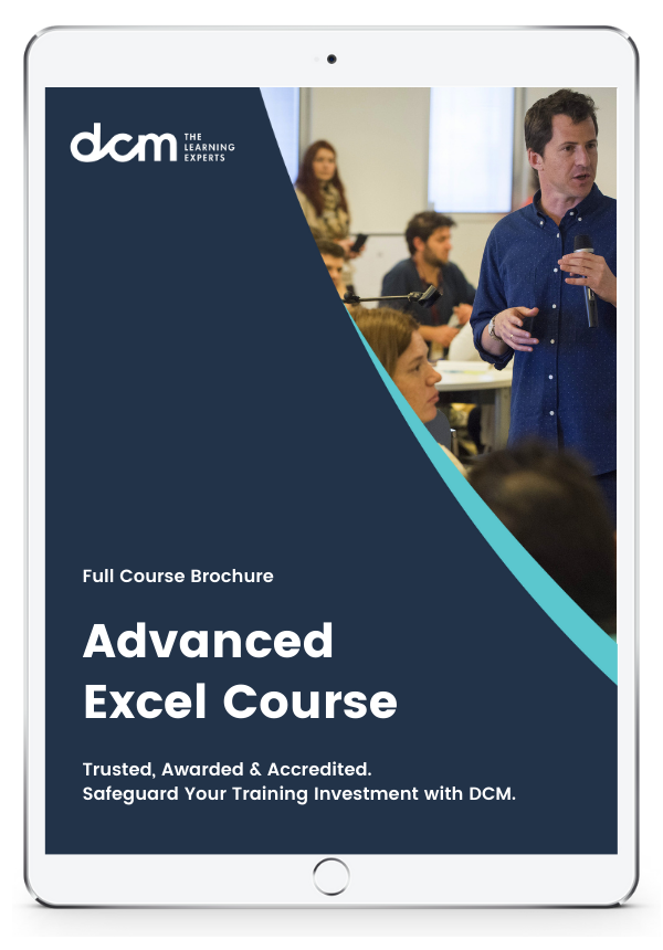 Get the  Advanced Excel Training Full Course Brochure & Timetable Instantly